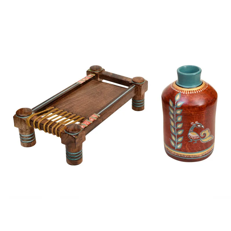 Anika  Vase & Mini Charpai - Two Piece Set media 5