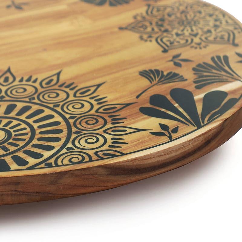 Taavi Mandala Teak Wood Rotating Platter media 4