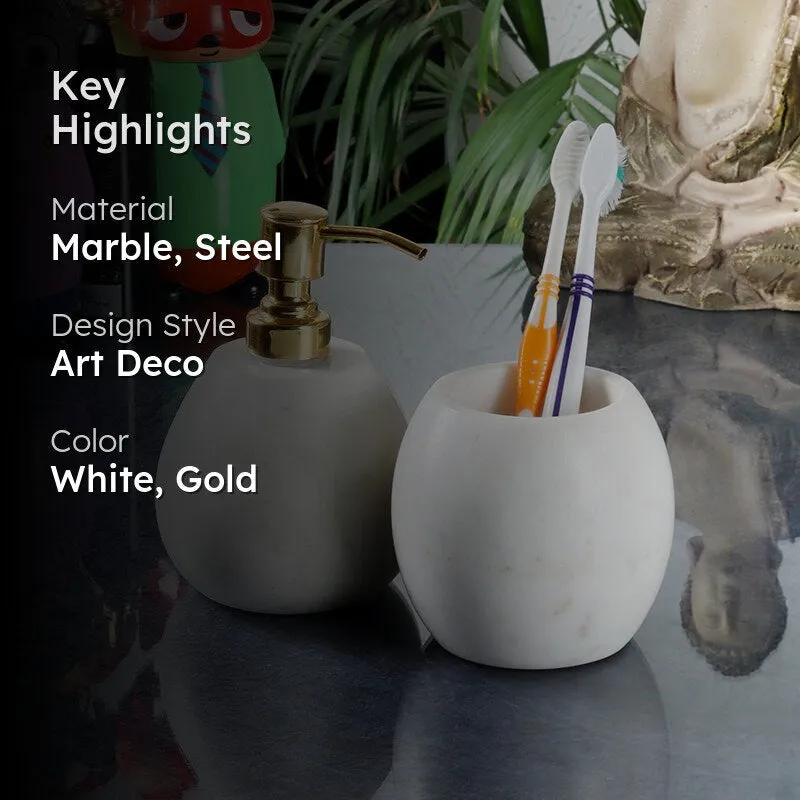 Sofi Marble Bathroom Set (Gold) - Two Piece Set media 2