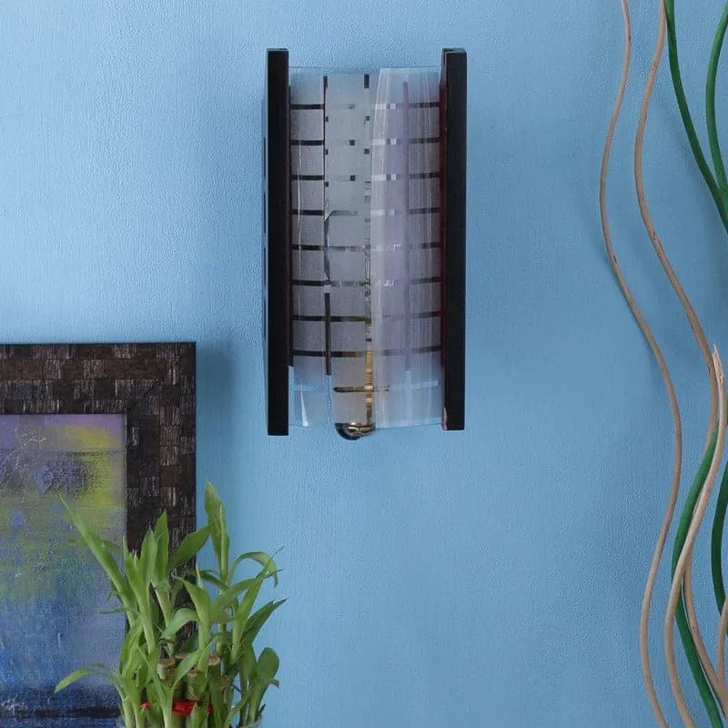 Checkered Clad Glass Wall Lamp media 3