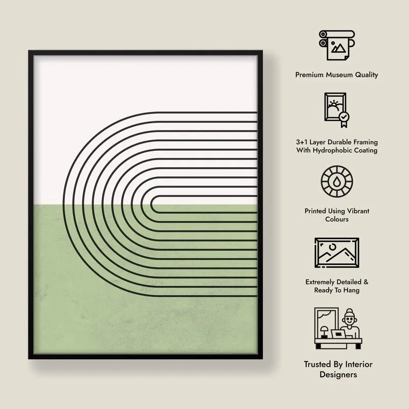Cerchio Green Archival Canvas Wall Art - Black Frame media 8