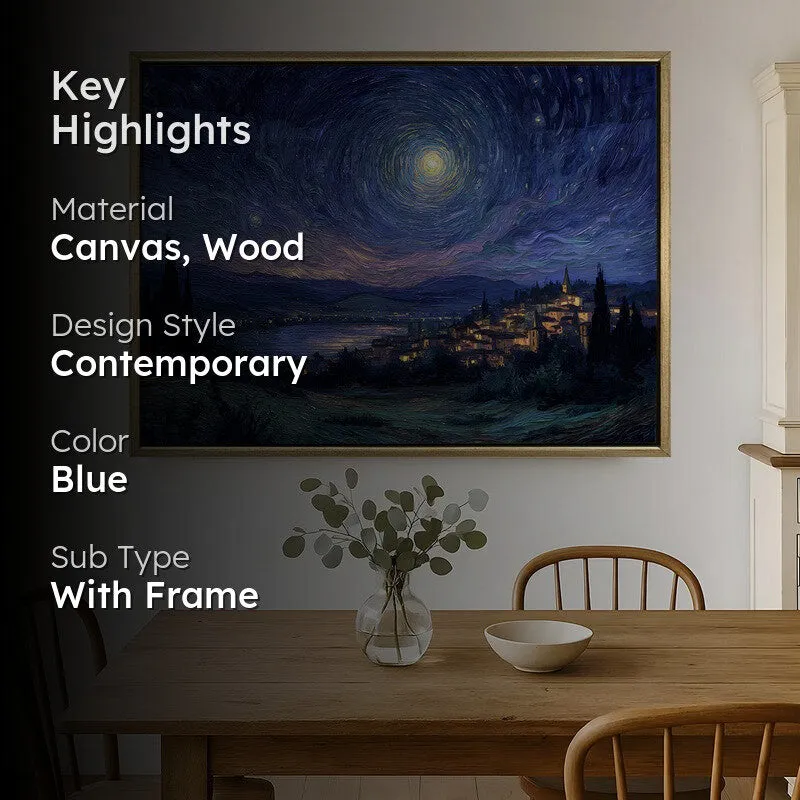 Celestial Harbor Canvas Wall Painting With Frame media 2