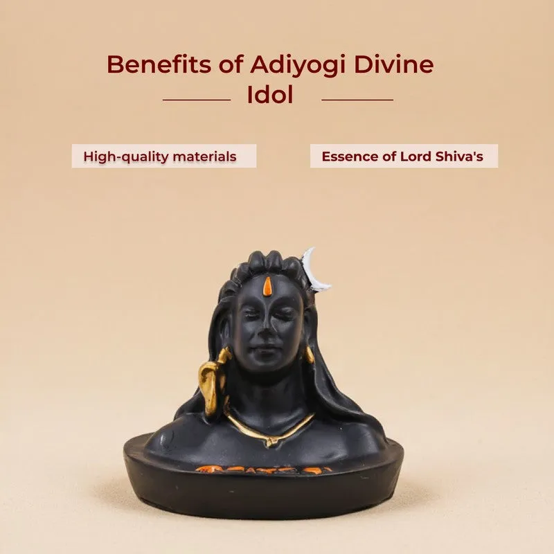 Lord Adiyogi Divine Ebony Wood Idol media 5