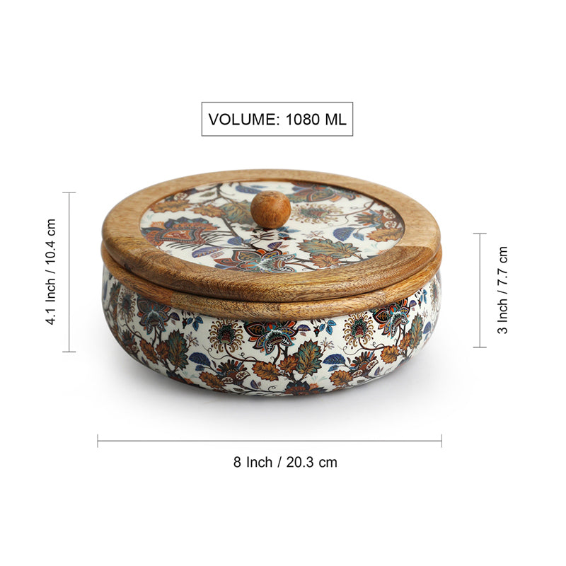 Golzar Enamelled Mango Wood Roti Box media 8
