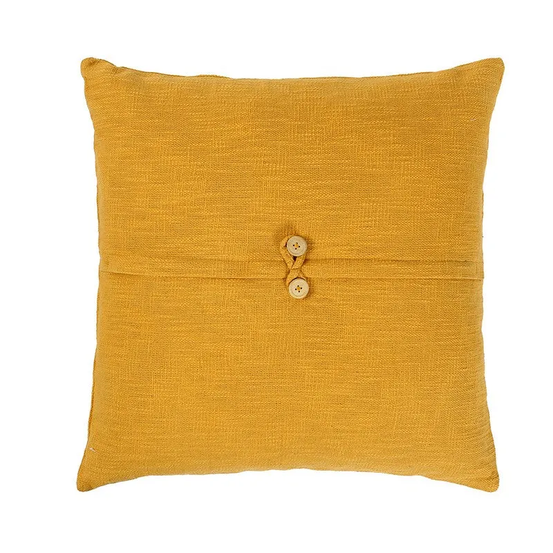 Woven Cotton Cushion Cover Yellow - Set Of Two media 4