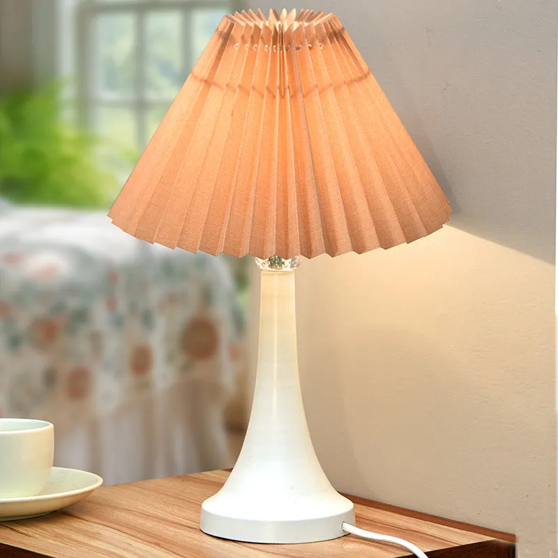 Aneiro French Pleat Metal Table Lamp - Beige,White media 1