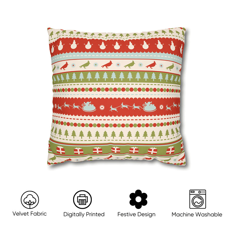 Yuletide Knits Velvet Christmas Cushion Cover - Set Of Five media 5