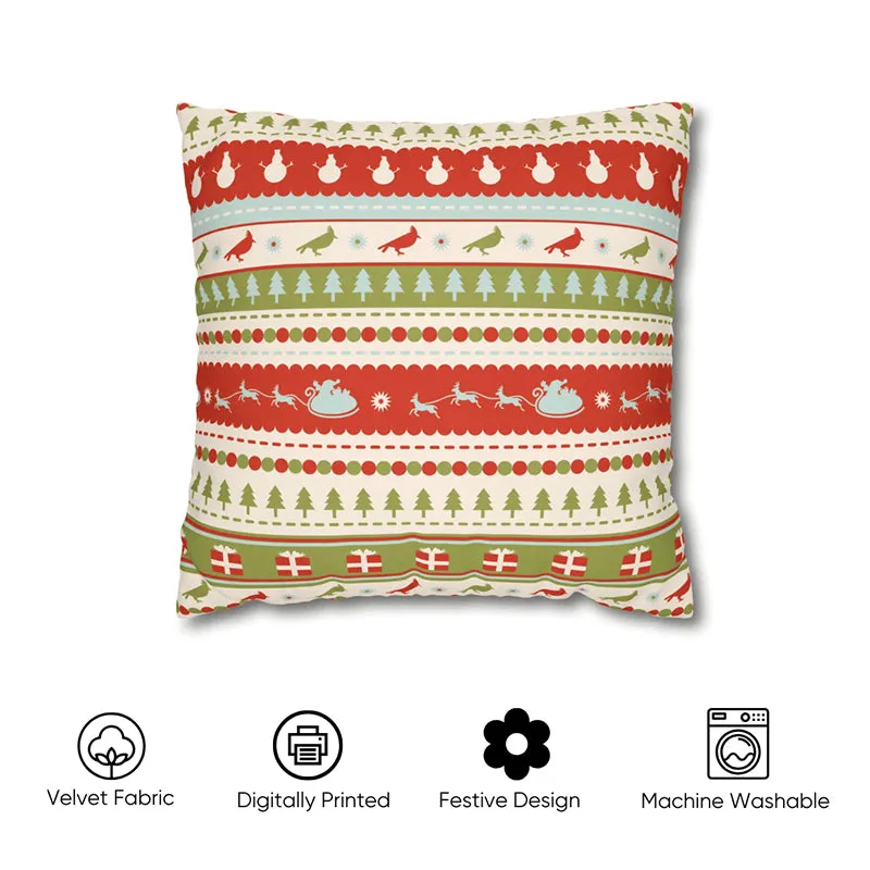 Yuletide Knits Velvet Christmas Cushion Cover - Set Of Five media 5