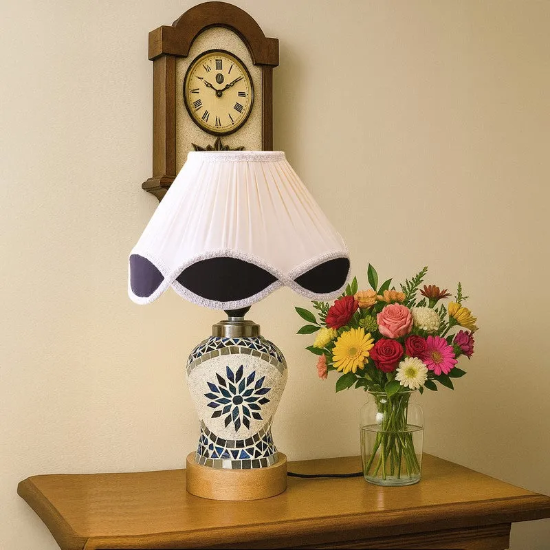 Floranira Arc Pleated Wooden Table Lamp - Multicolor media 4