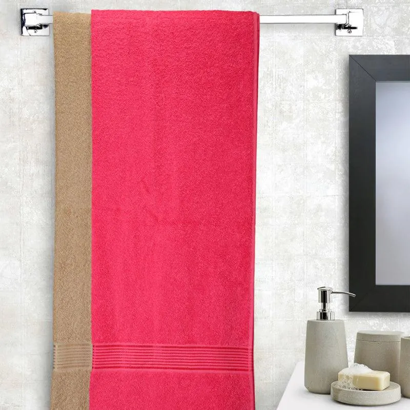 Bodil Bath Towel (Pink & Beige) - Set Of Two media 1