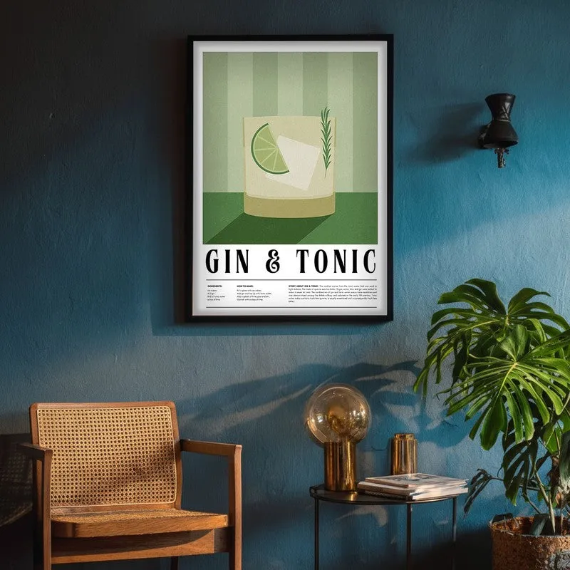 Gin & Tonic Framed Canvas Wall Painting media 4