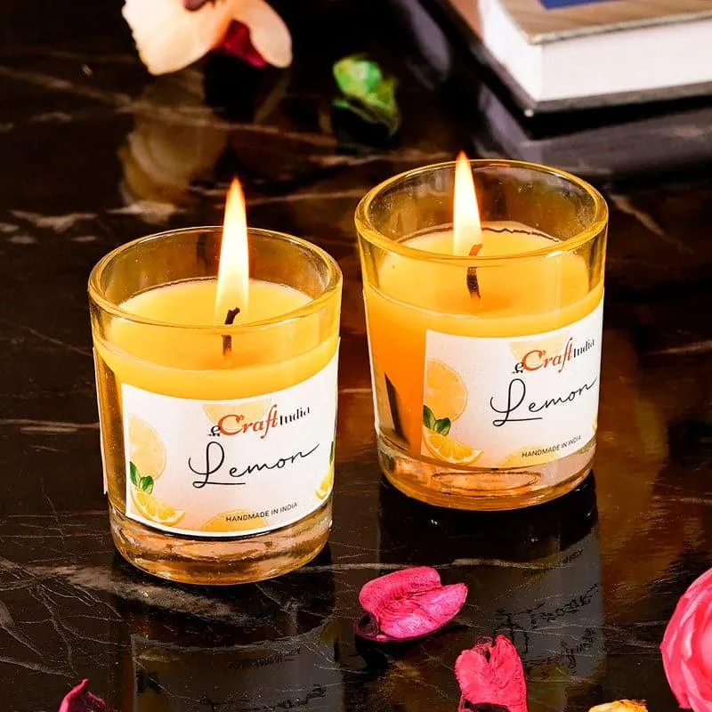 Seema Lemon Scented Candle - Set Of Two media 3