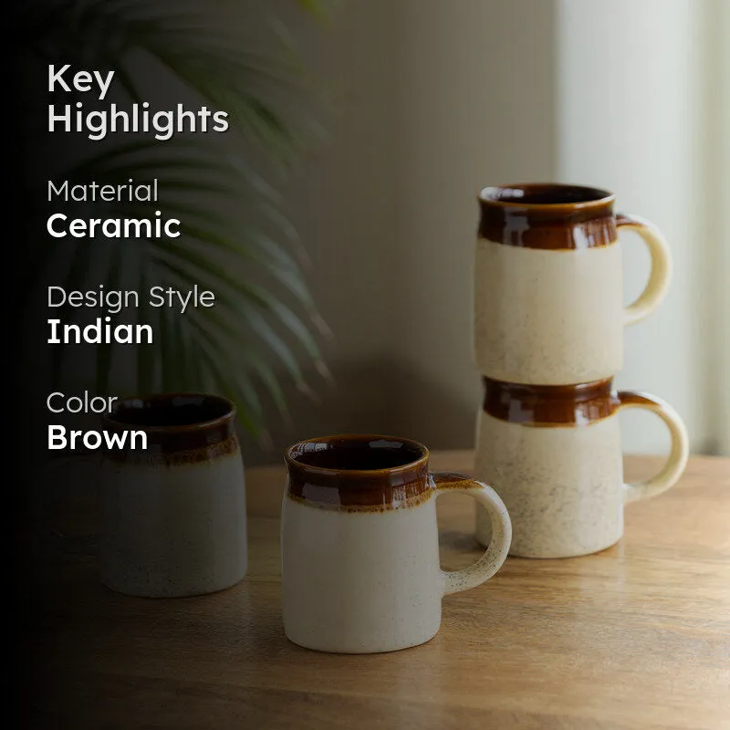 Marlowe Ceramic Coffee Mug (320 mL Each) - Set of Four media 2