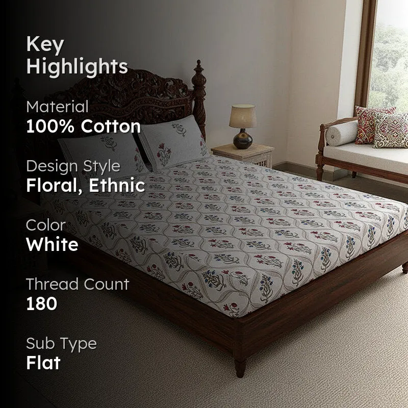 Mukta Cotton Bedsheet (Pink, Blue) - 180 TC media 2