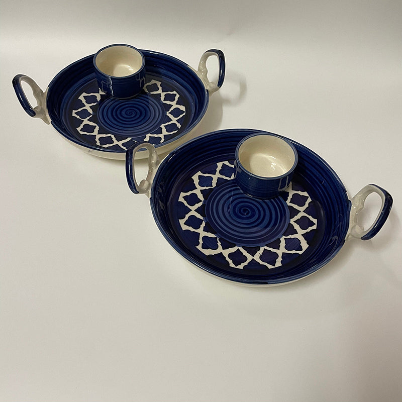 Alkina Ceramic Platter Blue - Set of Two media 5