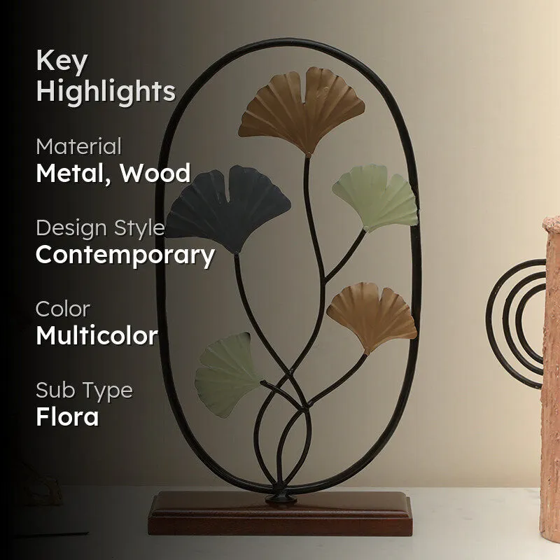 Twilight Petals Metal & Wood Showpiece media 2