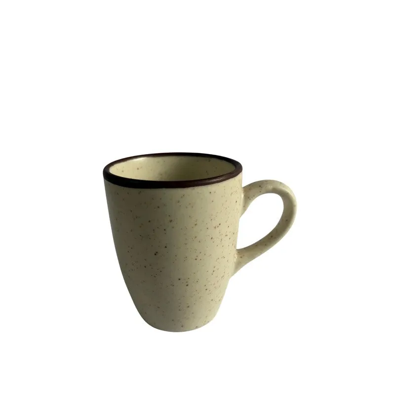 Ceramic Ceramic Coffee Mug (300 mL Each,Beige) - Set Of Two media 5
