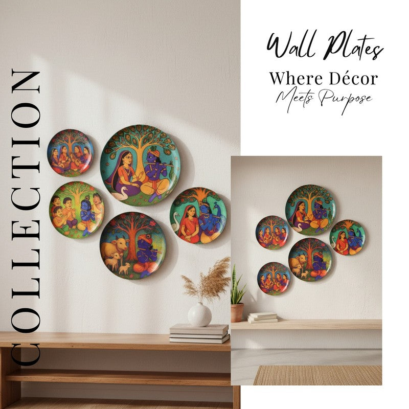 Shyam Leela Wall Plates - Set of Five media 10