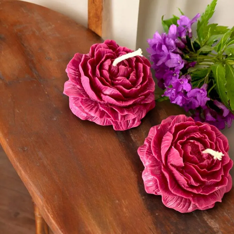 Bloom Elegance Rose Scented Candles - Set Of Two media 3