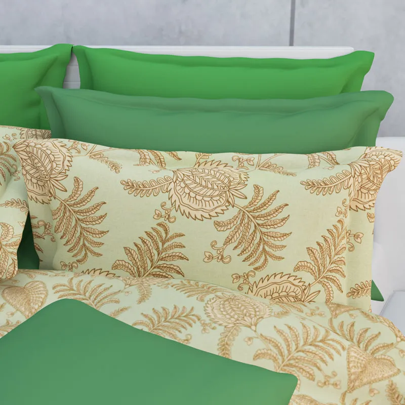 Fern Dreams Cotton Bedsheet (Light Yellow) - 144 TC media 9