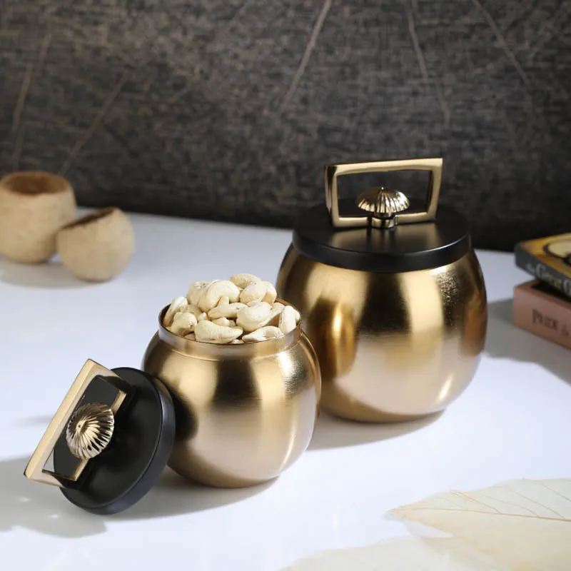 Jarrah Storage Jar (Gold) - Set Of Two media 1