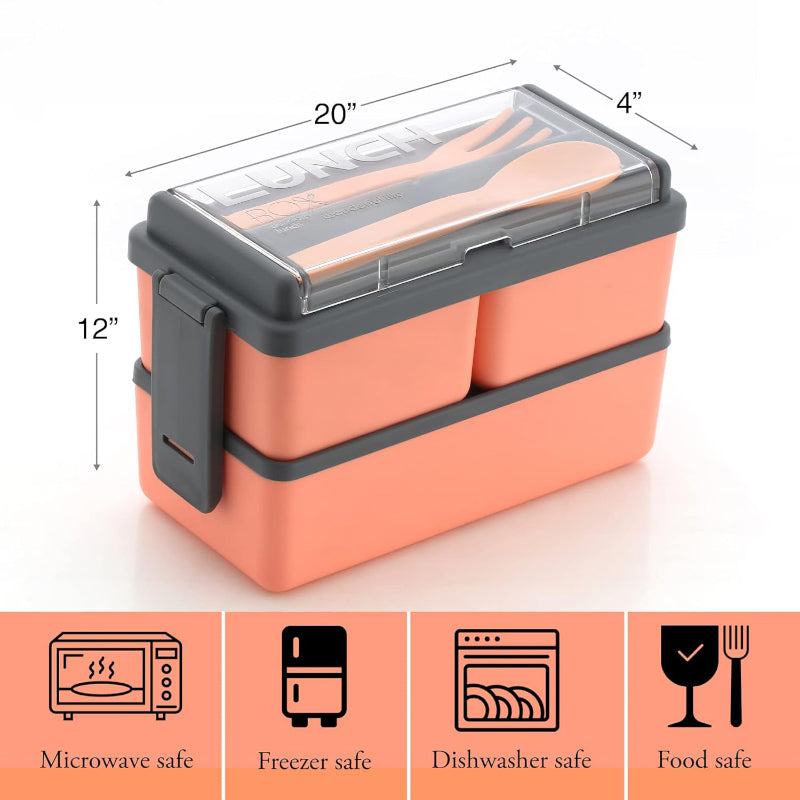 Disto Kids Lunch Box (1400 ML) - Orange & Grey media 4