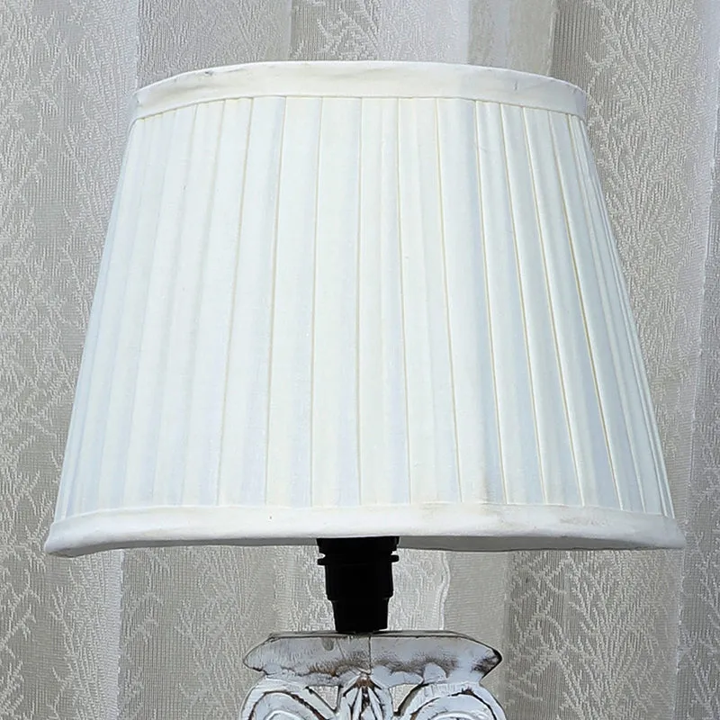 Gujo Sigil Pleated Mango Wood Table Lamp - White media 3