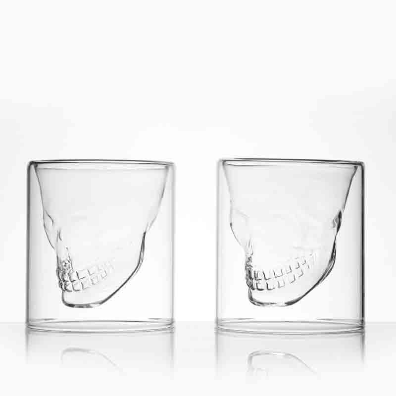 Goth Skull Old Fashioned Shot Glasses (75 mL ) - Set Of Two media 6