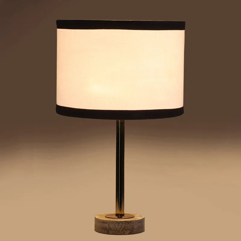 Cotin I Stripe Rodin Wooden Table Lamp - White,Gold media 6