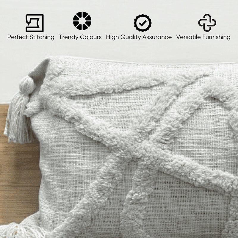 Dreamy Divot Tufted Cushion Cover - Grey media 4