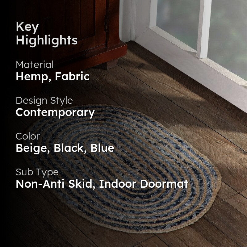 Shimi Natural  Hemp Fabric Door Mats media 2