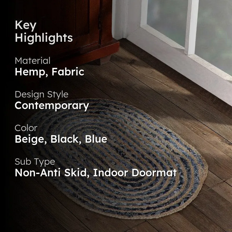 Shimi Natural  Hemp Fabric Door Mats media 2