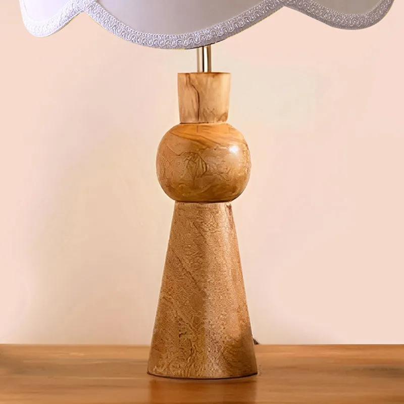 Angler Terra Wooden Table Lamp - White,Brown media 3