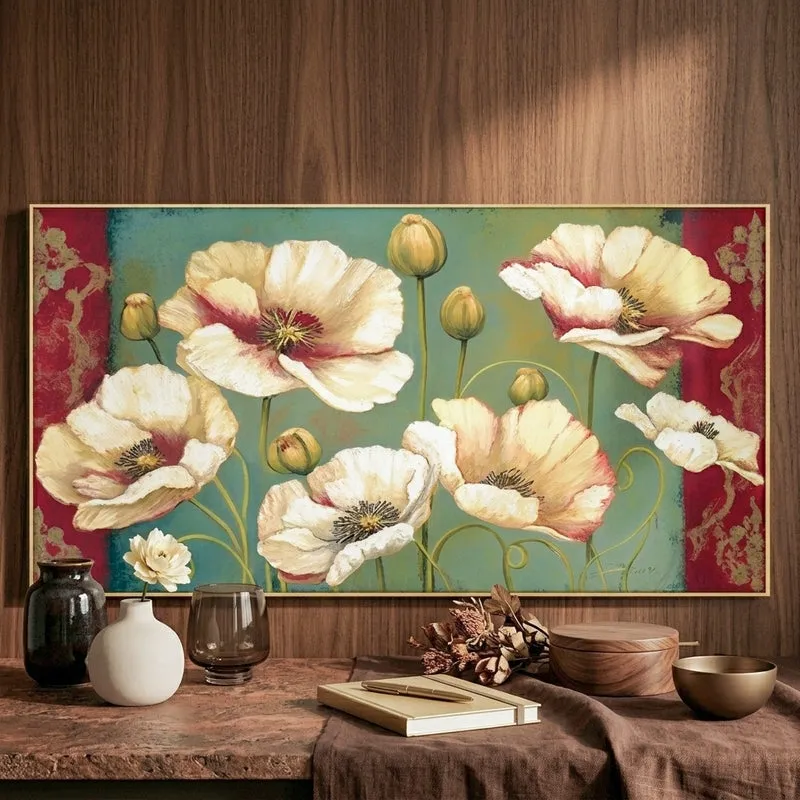 Poppy Pallete Floral Canvas Wall Painting media 3