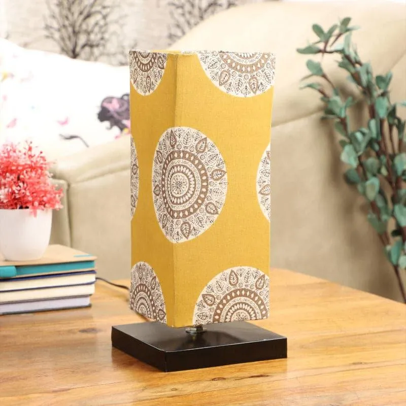 Mandala Merry Ingram Fabric Table Lamp - Yellow,White,Black media 3