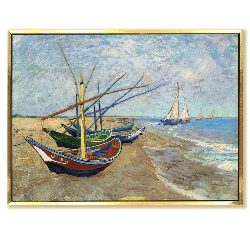 Seaside Mooring Canvas Wall Painting With Frame media 3