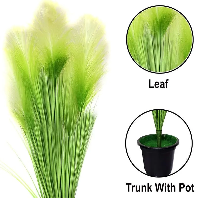 Jungleon Faux Pampas Grass With Black Plastic Pot - 3.2 Feet media 5