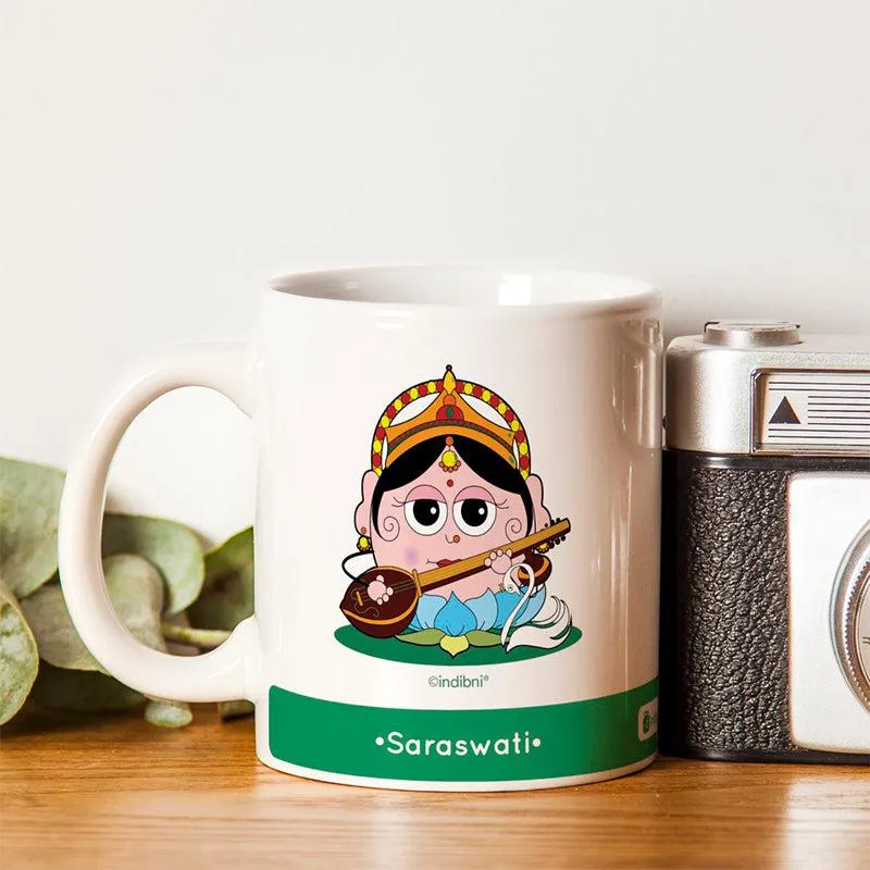 Whimsy Cute Saraswati Ceramic Coffee Mug - 300 mL media 1