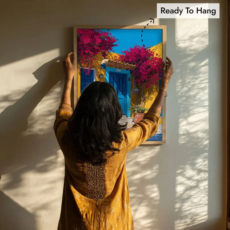 Terra Bloom Canvas Wall Painting - Brown Frame media 8