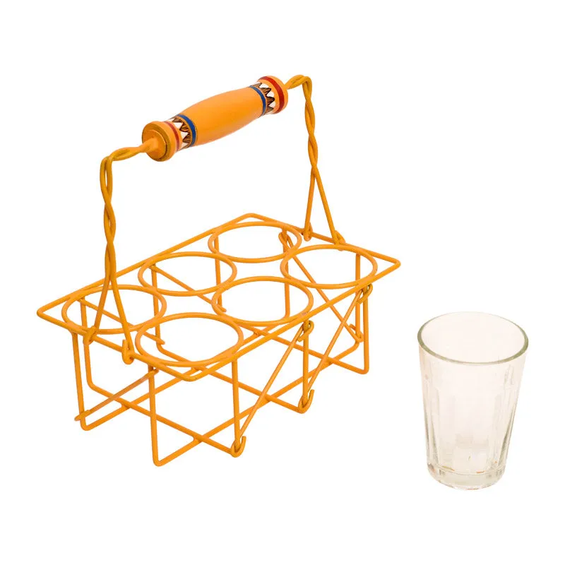 Isha Handpainted Glass With Holder (75 ML) - Seven Piece Set media 5