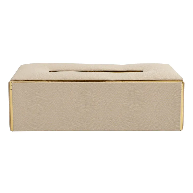 Meho Leather Tissue Box - Beige media 3