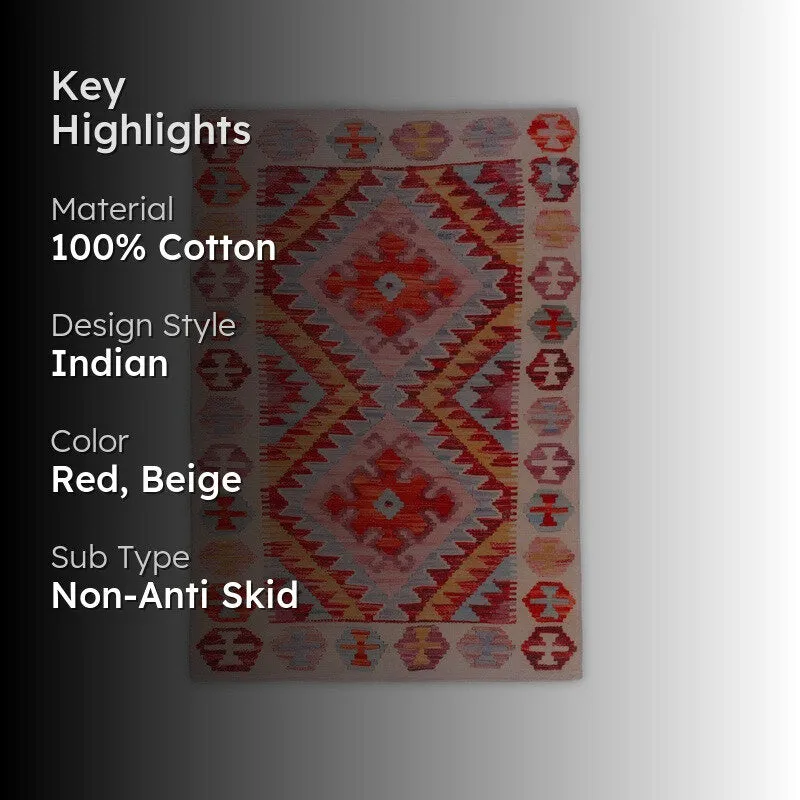 Sharp Angles Cotton Hand Woven Cotton Rug media 2