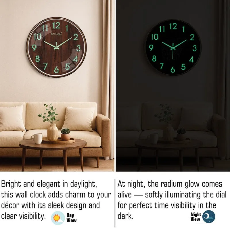 Elvric I Round Modern Plastic Wall Clock - Brown media 5