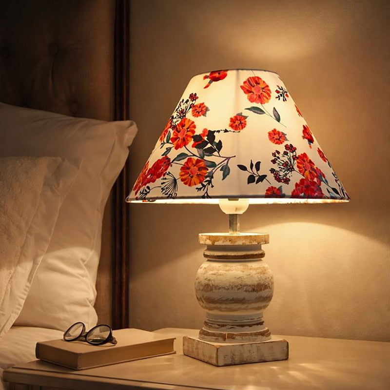 PetalGleam Wooden Table Lamp