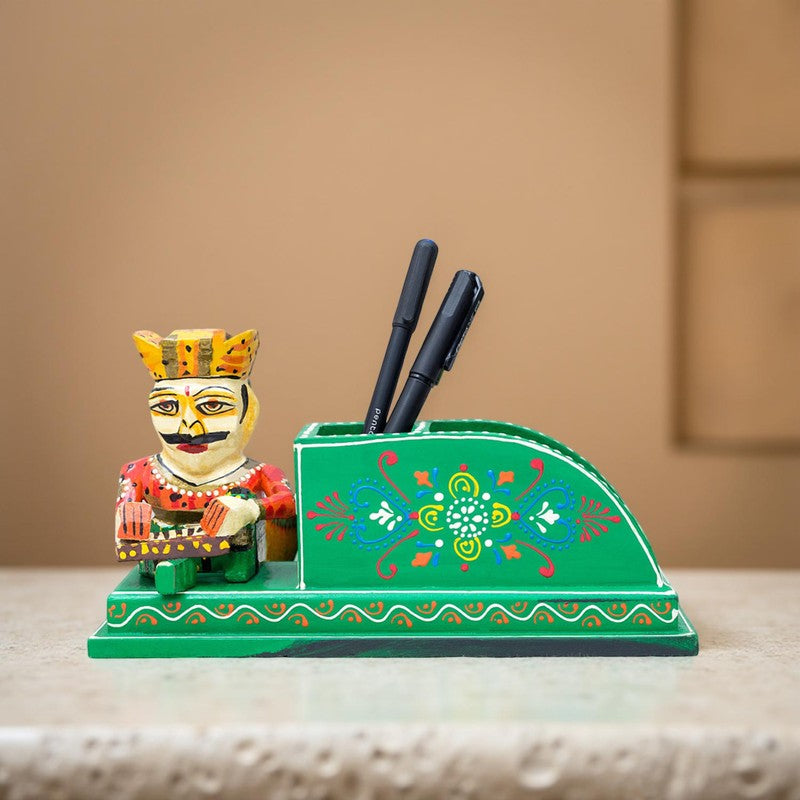 Handcrafted Wooden Musician Stationary Stand - Green media 3