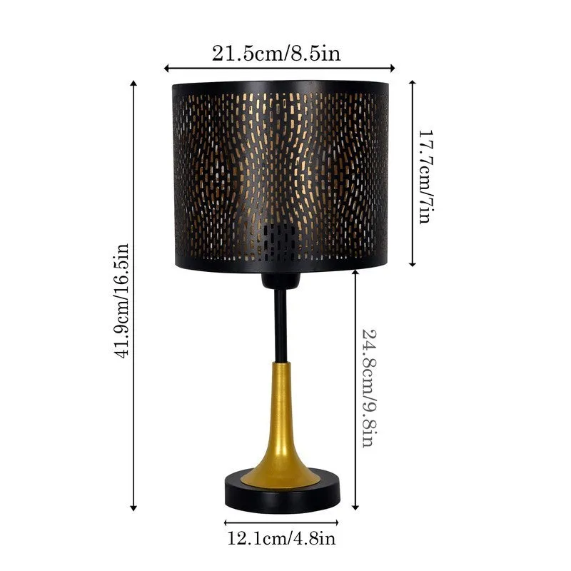 LumiNest Warm Wooden Table Lamp - Black,Gold media 7