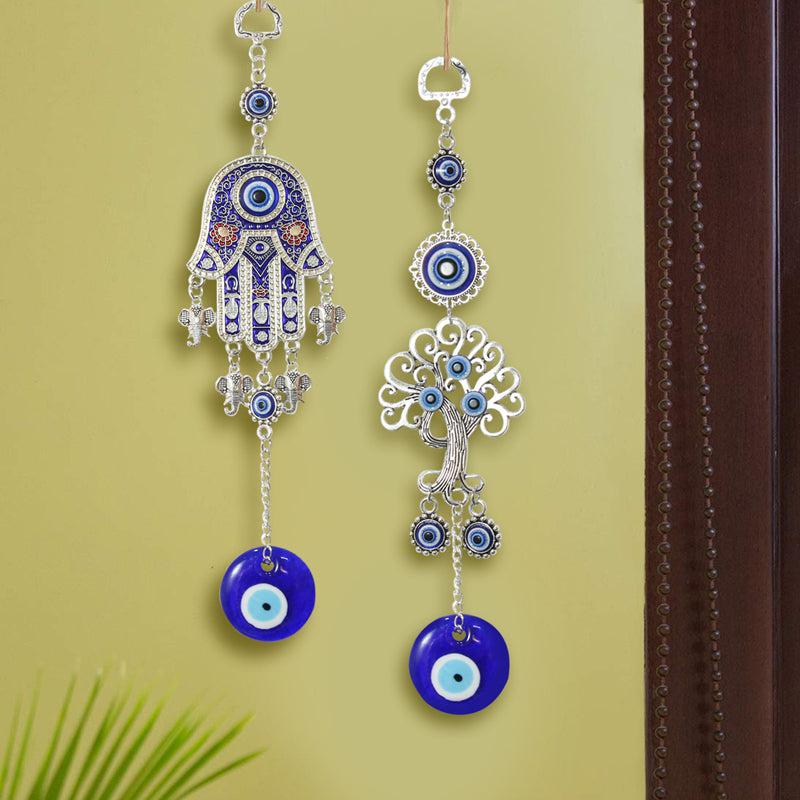 Tree Of Life & Hamsa Palm Evil Eye Metal Wall Accent - Set Of Two media 3