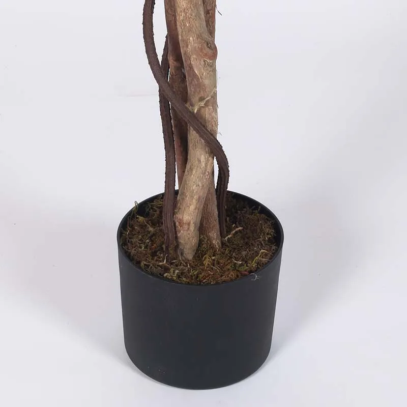 Faux Lush Maple Plant With Black Plastic Pot - 5.2 Feet media 4