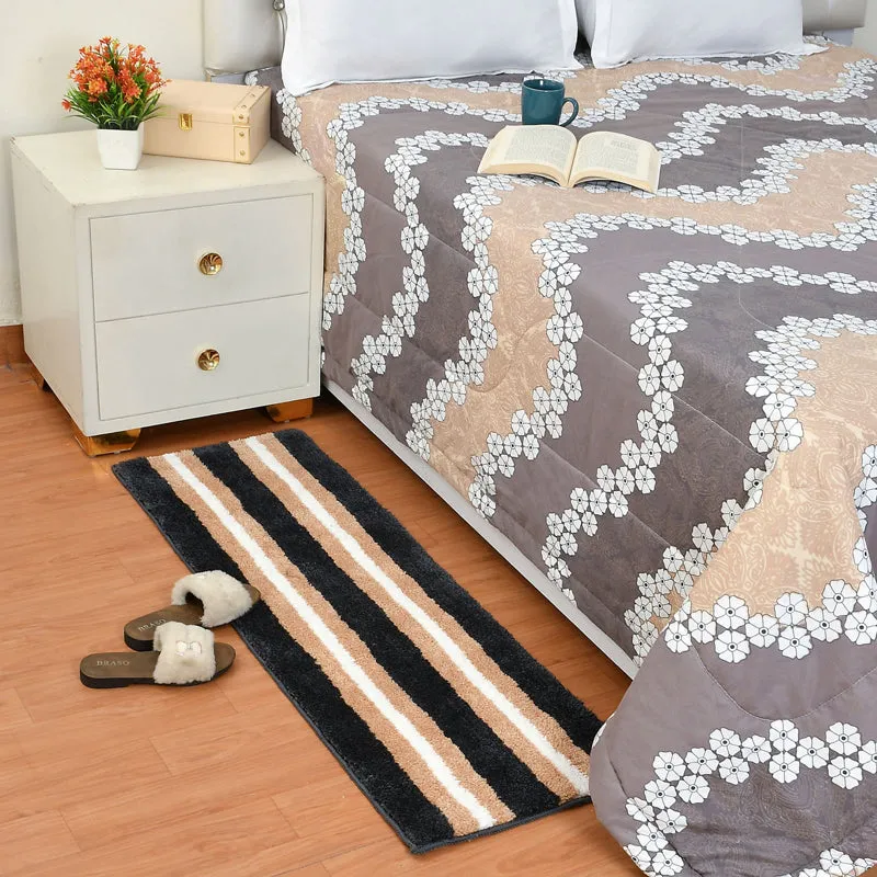 Striata Micro Fiber Runner Rug - Black & White media 3