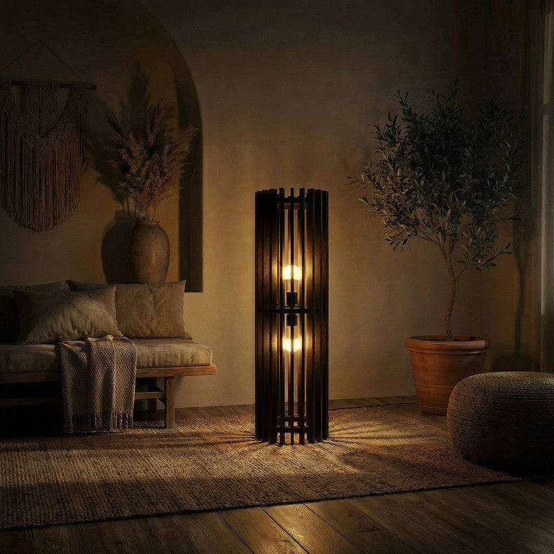 Divinit Wooden Slat Floor Lamp media 3